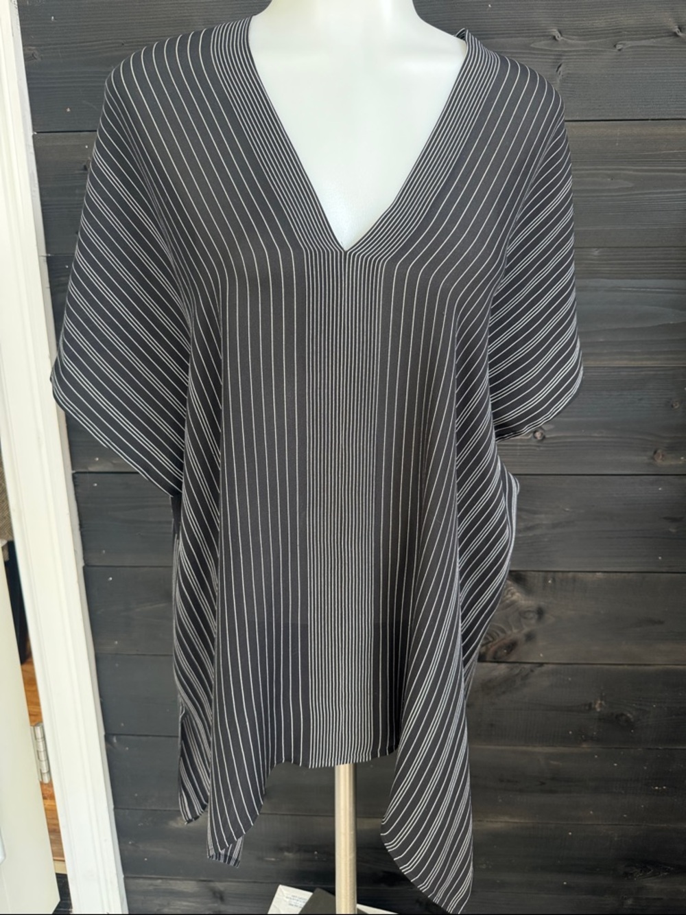 Vince‎ Stripped Silk Blouse Tunic Oversized